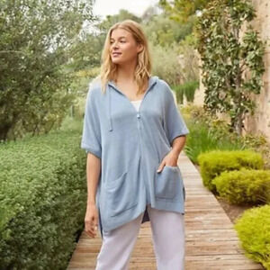 Barefoot Dreams CozyChic Ultra Lite Short Sleeve Zip Up‎ Hoodie